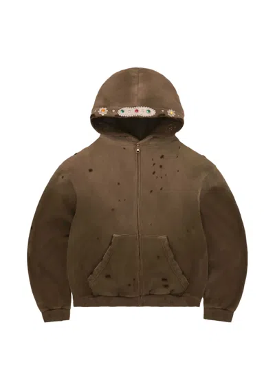 Bravest Studios Sapphire Zip Up Hoodie In Braun