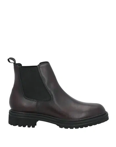 Brawn's Man Ankle Boots Burgundy Size 9 Leather In Red