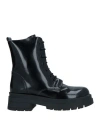 Brawn's Woman Ankle Boots Black Size 8 Textile Fibers, Soft Leather In Black