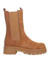 Brawn's Woman Ankle Boots Tan Size 6 Leather In Brown