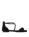 Brawn's Toe Strap Sandals In Black