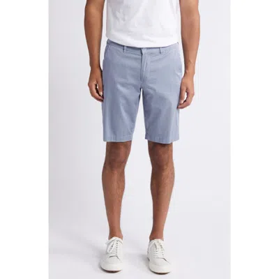 Brax Bozen Flat Front Stretch Cotton Bermuda Shorts In Dusty Blue