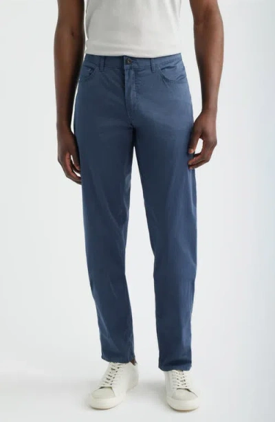 Brax Cadiz Ultralight Straight Leg Stretch Cotton Pants In Blue