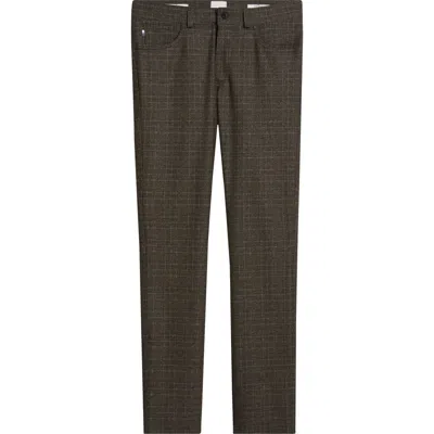 Brax Chuck Hi Flex Plaid Modern Fit Five-pocket Pants In Brown