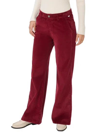 Brax Corduroy Wide Leg Palazzo Pants In Mulberry In Red