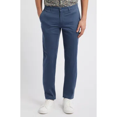 Brax Fabio Micropattern Flat Front Cotton Blend Pants In Navy