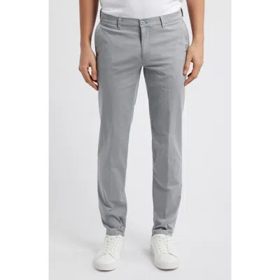 Brax Fabio Micropattern Flat Front Cotton Blend Pants In Platinum