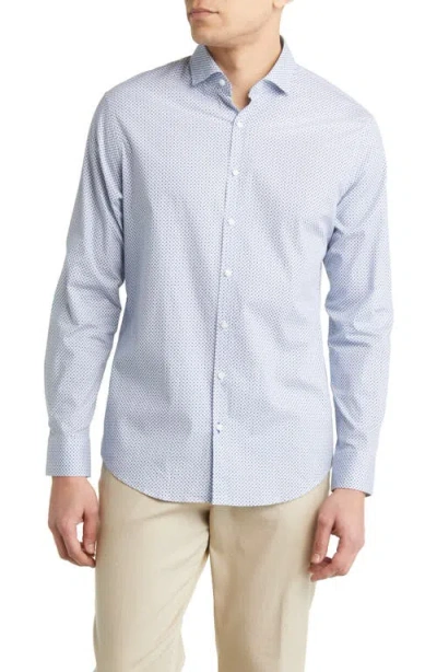 Brax Harold Print Hi Flex Stretch Cotton Button-up Shirt In Gray