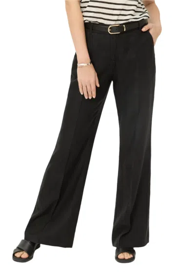 Brax Maine Wide Leg Linen Pants In Black