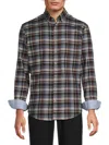 Brax Men's Daniel Plaid Shirt In Grey Multi