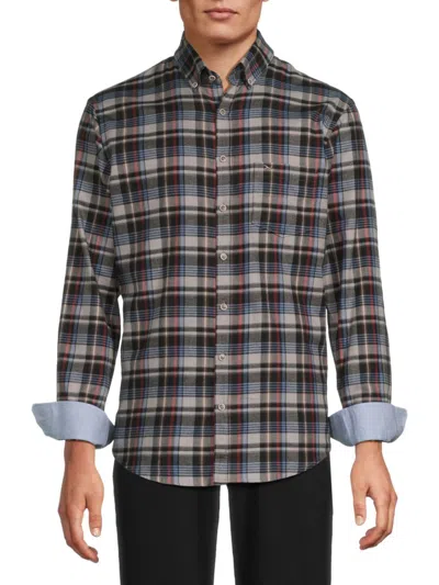Brax Men's Daniel Plaid Shirt In Grey Multi