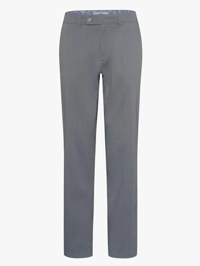 Brax Men's Evans Flat Front Pant In Silver In Blue