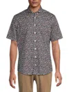 Brax Men's Hardy Printed Shirt In Dark Red
