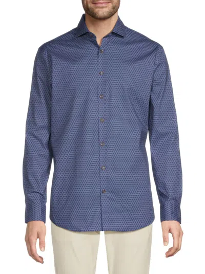 Brax Men's Harold Pattern Shirt In Blue Multi