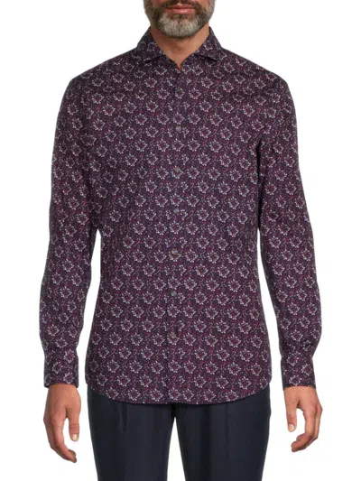 Brax Men's Harold Print Shirt In Navy Multi
