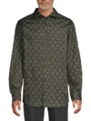 Brax Men's Harold Print Shirt In Olive Multi