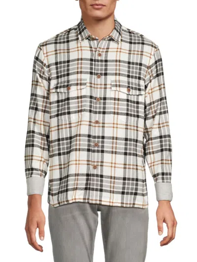Brax Men's Kay Plaid Shirt In Broken White
