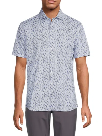 Brax Men's Kelly Micro Floral Print Shirt In Navy