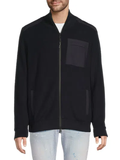 Brax Men's Larsen Ribbed Zip Jacket In Navy