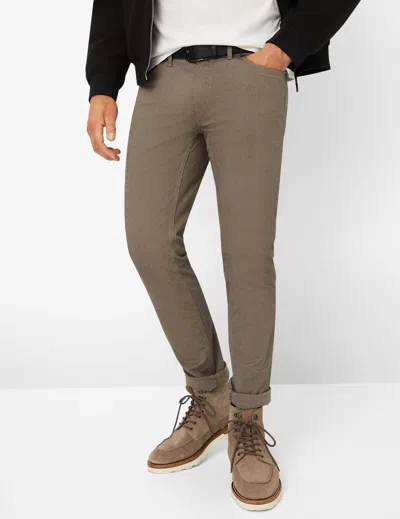 Brax Men's Pants Style Chuck 5 Pocket In Porcelaine Patent/ivory In Brown