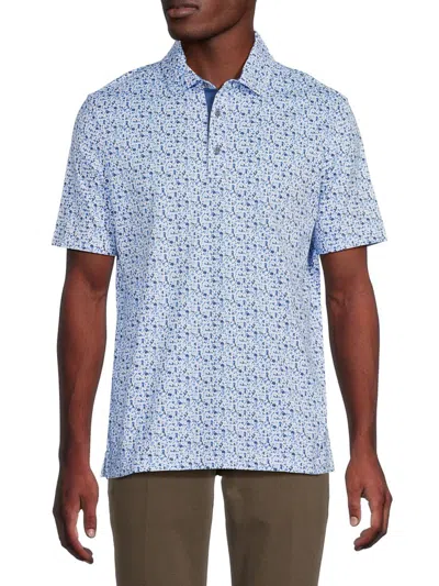 Brax Men's Picofi Print Polo In Cobalt Blue