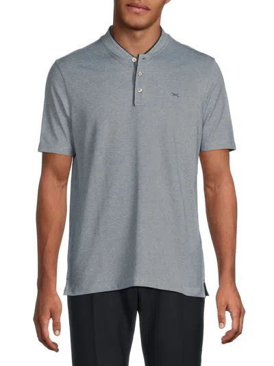 Brax Men's Pierce Logo Henley In Ocean Blue