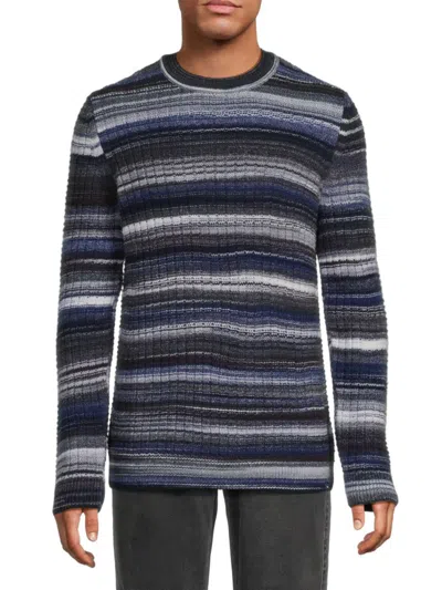Brax Men's Rick Striped Virgin Wool Blend Sweater In Night