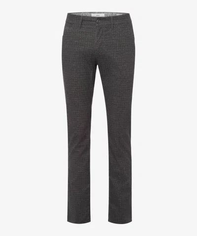 Brax Men's Woolook Houndstooth Chuck Five Pocket Trousers In Graphite In Pink