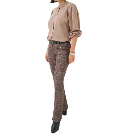 Brax Shakira Leo Print Pant In Animal In Brown