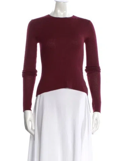 Pre-owned Brazeau Tricot Cashmere Crew Neck Sweater In Burgundy
