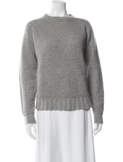 Pre-owned Brazeau Tricot Cashmere Crew Neck Sweater In Gray