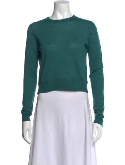 Pre-owned Brazeau Tricot Cashmere Crew Neck Sweater In Green