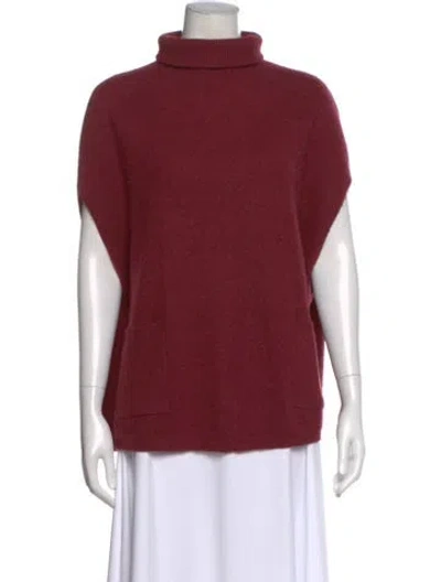 Pre-owned Brazeau Tricot Cashmere Turtleneck Sweater In Burgundy