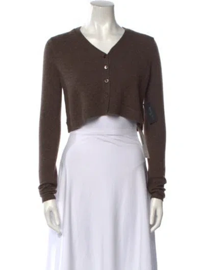 Pre-owned Brazeau Tricot Cashmere V-neck Sweater In Brown
