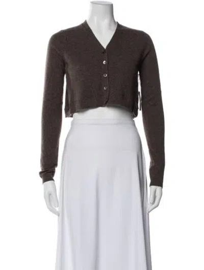 Pre-owned Brazeau Tricot Cashmere V-neck Sweater In Brown