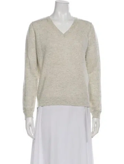 Pre-owned Brazeau Tricot Cashmere V-neck Sweater In Neutral
