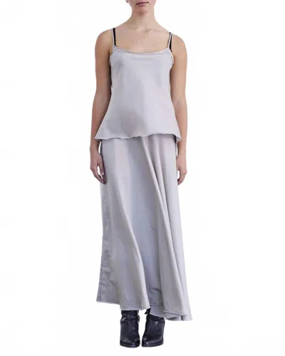 Brazeau Tricot Cotton Silk Paperbag Cami Top In Silver