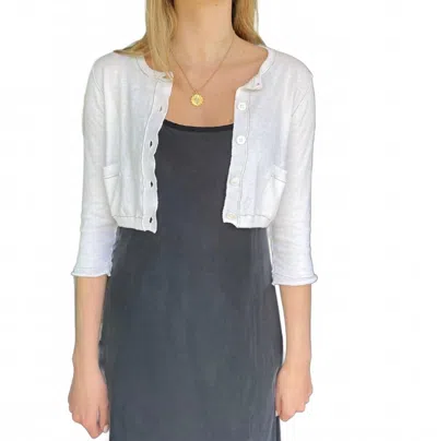 Brazeau Tricot Linked Crop Cardigan In Chalk In White