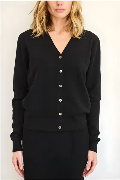 Brazeau Tricot Milan Tulle Back Cardigan In Black
