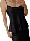 Brazeau Tricot Regal Silk Paper Bag Cami Top In Black In Black