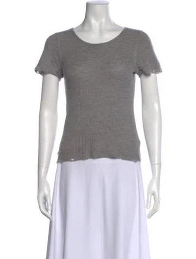 Pre-owned Brazeau Tricot Scoop Neck Sweater In Gray