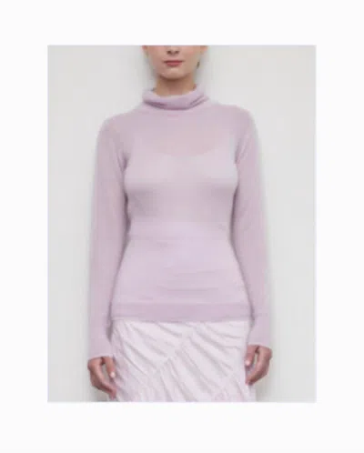 Brazeau Tricot Tissue Turtle Neck Top In Lavender In Purple