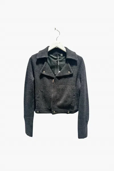Brazeau Tricot Women's Moto Jacket In Coal In Gray