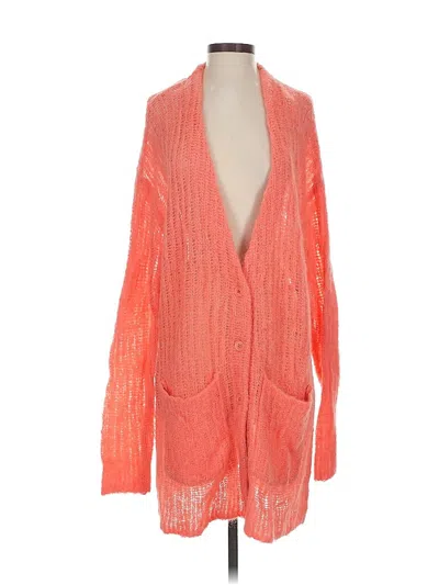 Pre-owned Brazeau Tricot Wool Cardigan Sweater In Orange