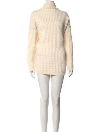 Pre-owned Brazeau Tricot Wool Knee-length Dress In Neutrals