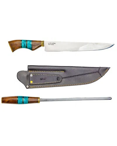 BRAZILIAN FLAME BRAZILIAN FLAME 10IN TRADITIONAL LINE KNIFE WITH SHARPENER