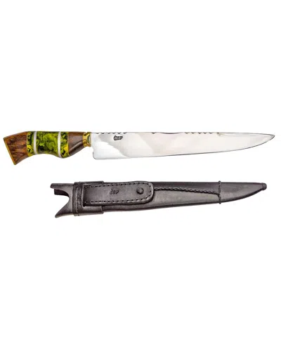 Brazilian Flame 10in Traditional Line Knife With Wooden Handle In Metallic
