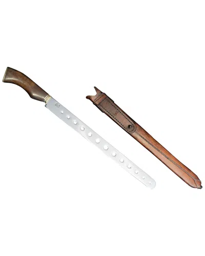 Brazilian Flame 12in Brisket Knife With Leather Case In Brown