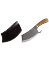 Brazilian Flame 8in Carbon Turkish Cleaver With Leather Case
