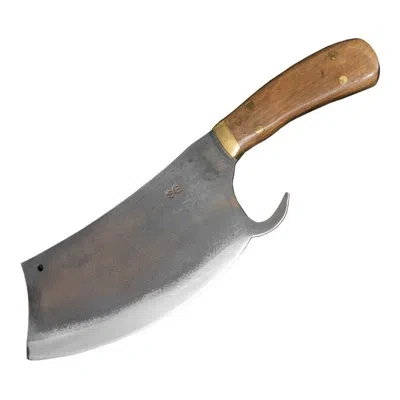 Brazilian Flame Chef Butcher Rustic 8-inch High Carbon Steel Knife With Full Tang Handle, Kf-ref141-8 In Brown